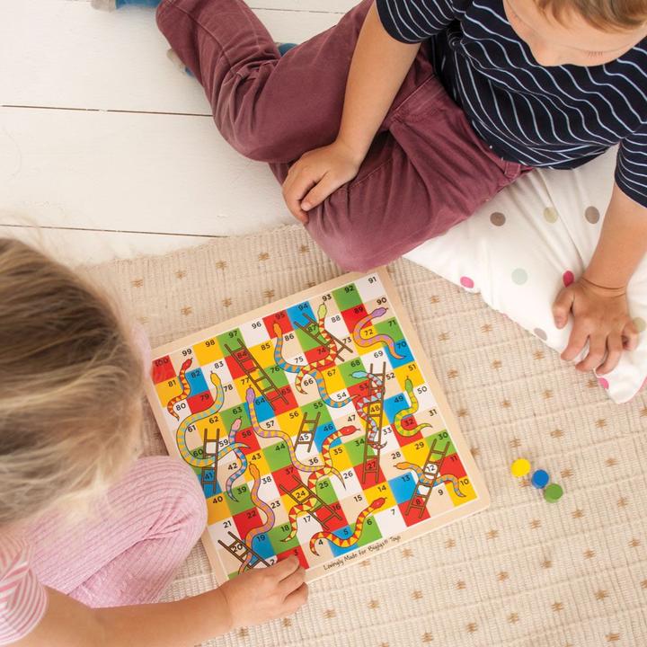 Actual product image Bigjigs Traditional Snakes and Ladders (German, French, Italian, English)