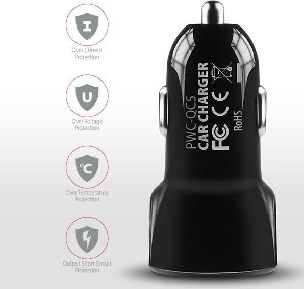 Actual product image Axagon PWC-QC5 - car - cigarette lighter - 12 V - black