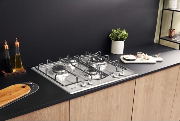 Immagine prodotto Hotpoint PCN 642 T/IX/HAR piano cottura Acciaio inossidabile Da incasso 60 cm Gas 4 Fornello(i)