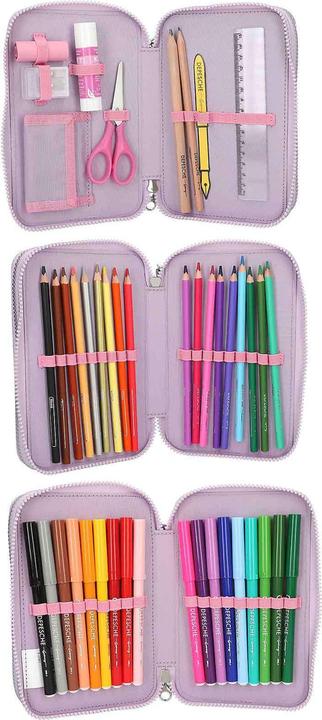 Actual product image Depesche Ylvi 3-Fach Federtasche mit appliziertem Flügel inkl. Stifte