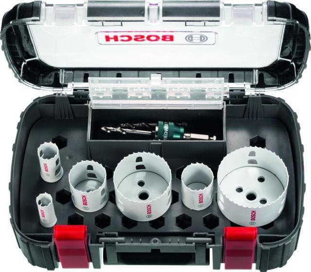 Produktbild Bosch Professional Zubehör 9-teiliges Elektriker-Set, 4 Lochsägen Progressor for Wood&Metal (19 mm, 25 mm, 38 mm, 44 mm, 83 mm, 68 mm)