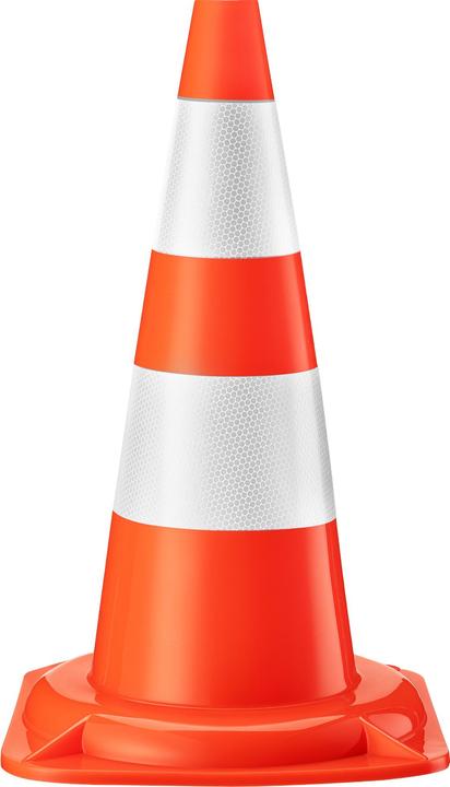 Wiltec Traffic cone 50cm traffic cone road pylon warning cone PVC warning cone