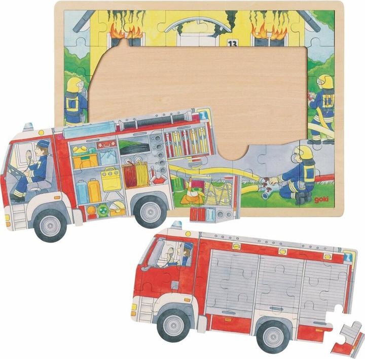 Produktbild Goki Kleinkinder Puzzle Feuerwehreinsatz (60 Teile)