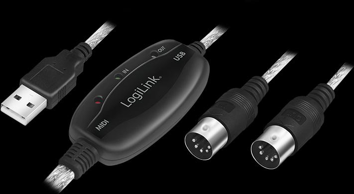 Produktbild LogiLink MIDI Adapter (1.90 m, USB 2.0)