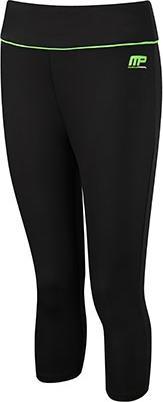MP Womens Capri Pant Black-Lime Green