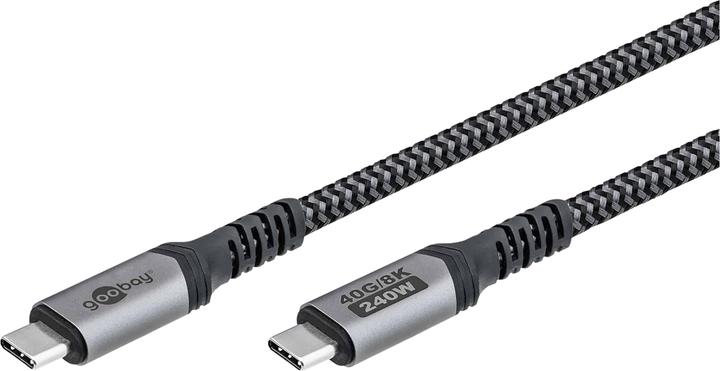 Actual product image Goobay USB-C cable with textile sheath, USB4, 240 W, 40 Gbit/s, Power Delivery, 1.8 m (1.80 m, USB 4.0, 240 W)