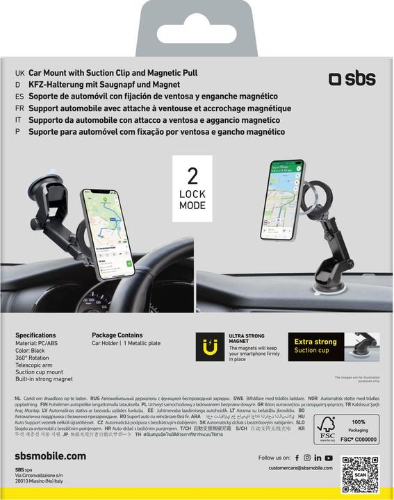 Actual product image SBS Magnetic car holder for dashboard and windscreen compatible with MagSafe