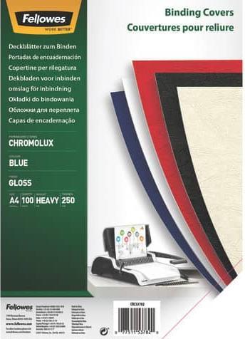 Image du produit Fellowes Feuille de couverture Chromolux, brillante, bleue