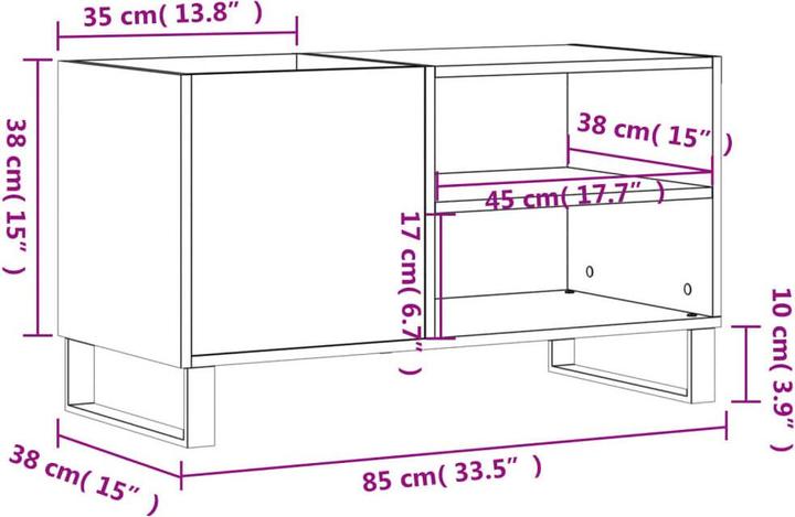 Produktbild VidaXL Plattenschrank Sonoma-Eiche 85x38x48 cm Holzwerkstoff