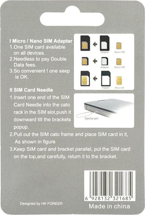 Actual product image Cmzwt Nano SIM & Micro SIM Adapter Set white (SIM holder)