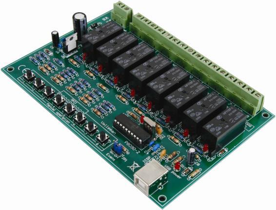 Actual product image Velleman 8-Channel USB Relay Card (Add-on)