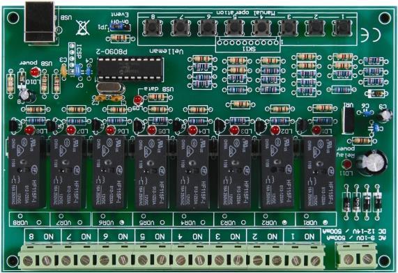 Actual product image Velleman 8-Channel USB Relay Card (Add-on)