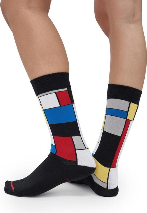 Image du produit MuseARTa Chaussettes Piet Mondrian - Composition avec rouge, bleu et jaune (Une unité par pack, 36 - 40)