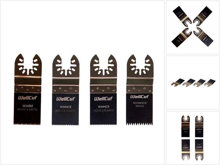 Produktbild Wellcut MT-4 Multi Tool Werkzeugklingen-Set 4-teilig Universal Zubehör OIS Long Life