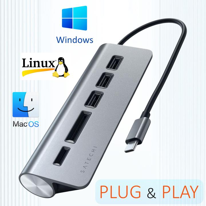 Image du produit Satechi USB-C Aluminium Hub (USB-C, 5 Ports)