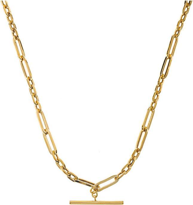 Natsumi Schmuck Halskette Gelbgold 9K/375 Figaro-Anker 5+1, 45cm (750/18 K Gelbgold)