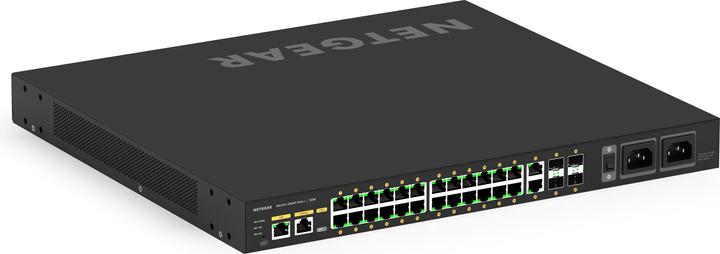 Actual product image Netgear PoE++ Switch AV Line M4250-26G4F-PoE++ 28 Port (30 Ports)