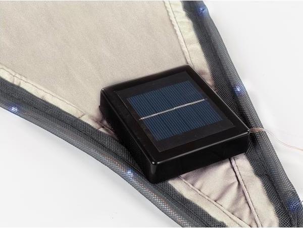 Produktbild Perel SONNENSEGEL MIT LED-BELEUCHTUNG - DREIECKIG - 3.6 x 3.6 x 3.6 m - TAUPE