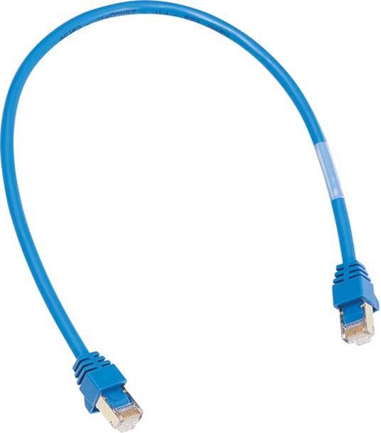 Produktbild Hager ZZ45WAN100 Patch-Leitung mit 2xRJ45 blau 1m (F/FTP, CAT5, 1 m)