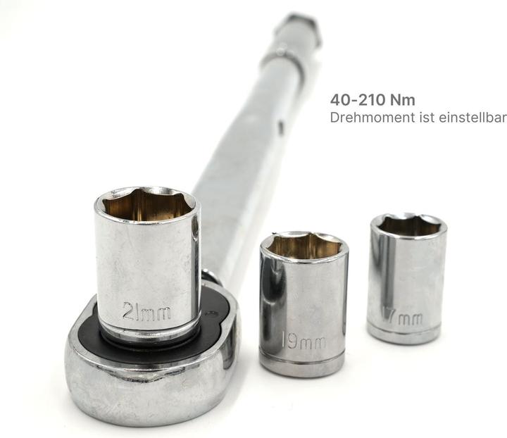 Immagine prodotto Hermex Chiave dinamometrica Chiave elettrica Chiave Kilo Set di cricchetti per interruttori (1/2", 40 Nm, 210 Nm)