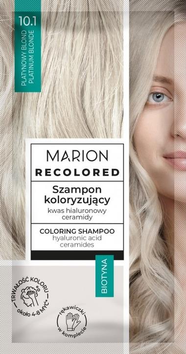 Actual product image Marion Recoloured Coloring Shampoo 10.1 Platinum Blonde 35Ml (35 ml, Liquid shampoo)