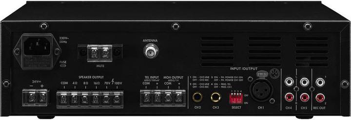 Actual product image Monacor ELA mono class D mixer amplifier 60 W, MP3, USB/SD, FM, DAB+, BT (Tube amplifier)