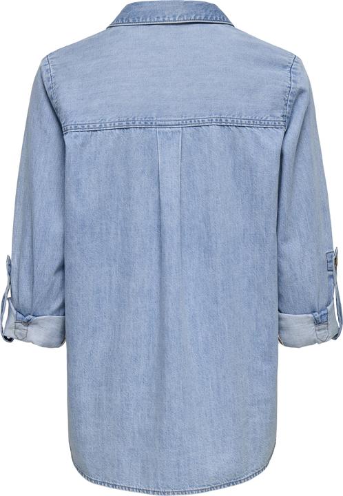 Immagine prodotto Only Normal geschnitten Hemdkragen Umgeschlagene Ärmelbündchen Jeanshemd Jeanshemd (S)
