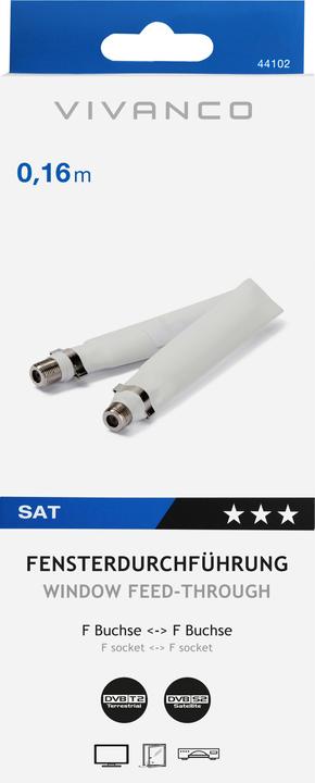 Actual product image Vivanco Window feedthrough for coaxial cable (Window bushing)
