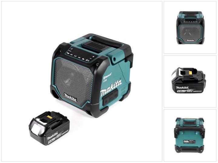 Actual product image Makita DMR 202 T1 Haut parleur de chantier sans fil 18V + Fonction Bluetooth + Connexion AUX + Port (Bluetooth)