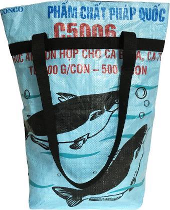 Immagine prodotto Bekos Upcycling - Borsa della spesa grande realizzata con sacchetti di cibo per pesci riciclati di colore