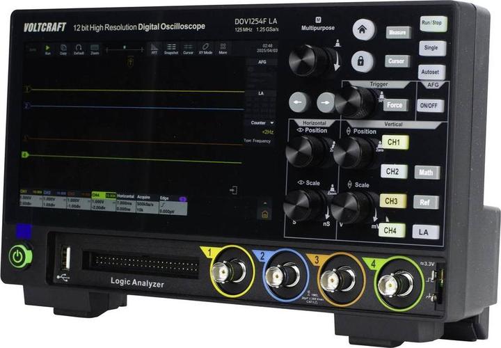 Actual product image Voltcraft DOV1254F LA Digital-Oszilloskop 125 MHz 4-Kanal 1.25 GSa/s 100 Mpts 1 (CAT II)
