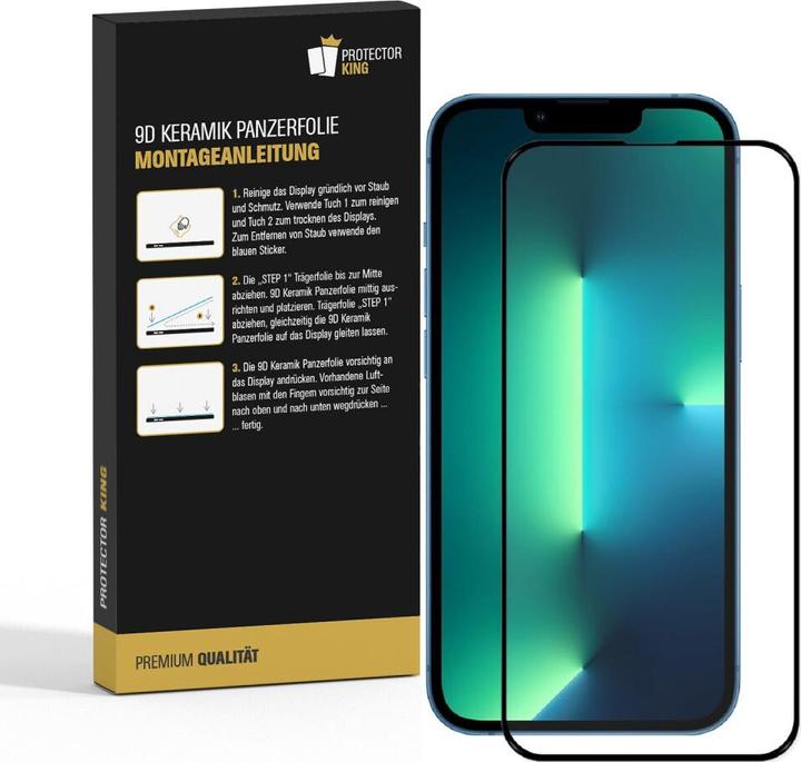 Produktbild Protectorking 3x Ceramic-Glass Full Cover HD Klar (3 Stück, Apple iPhone 13)