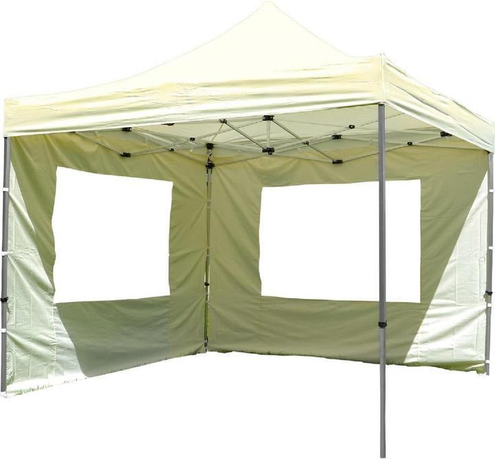 VCM PROFI Falt Pavillon mit 4 Seitenteilen 3x3m champagner wasserdichtes Dach Zelt (300 cm, 300 cm)