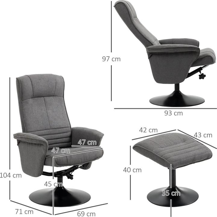 Produktbild Homcom Relaxsessel mit Hocker