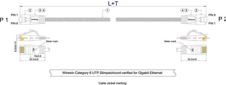 Produktbild Wirewin Slim Toughkabel: UTP, 0.25m, gelb (UTP, CAT6, 0.25 m)