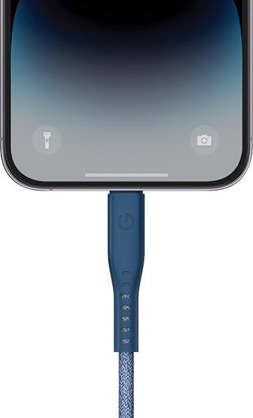 Produktbild Energea kabel Flow USB-C - Lightning C94 MFI 1.5m niebieski/blue 60W 3A PD Fast Charge (1.50 m, USB 3.2 Gen 1, 60 W)