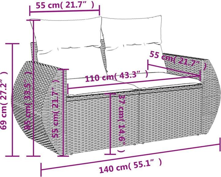 Produktbild VidaXL Gartenmöbel Sofa Garnitur Gartengarnitur Garten Sitzgruppe 10-tlg. Beige