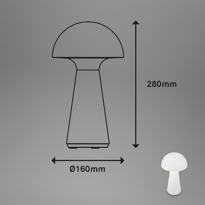 Actual product image Briloner Battery LED table lamp, white, 1xLED module/2.6W (300 lm)