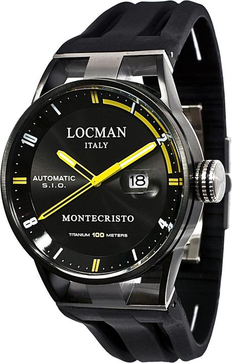 Produktbild Locman Italy Herrenuhr Montecristo Classic Automatik PVD schwarz Ref. 051 (Analoguhr)