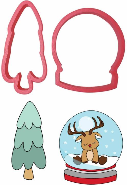 Produktbild Cut my Cookies Ausstecher Weihnachtsserie Tannenbaum und Schneekugel