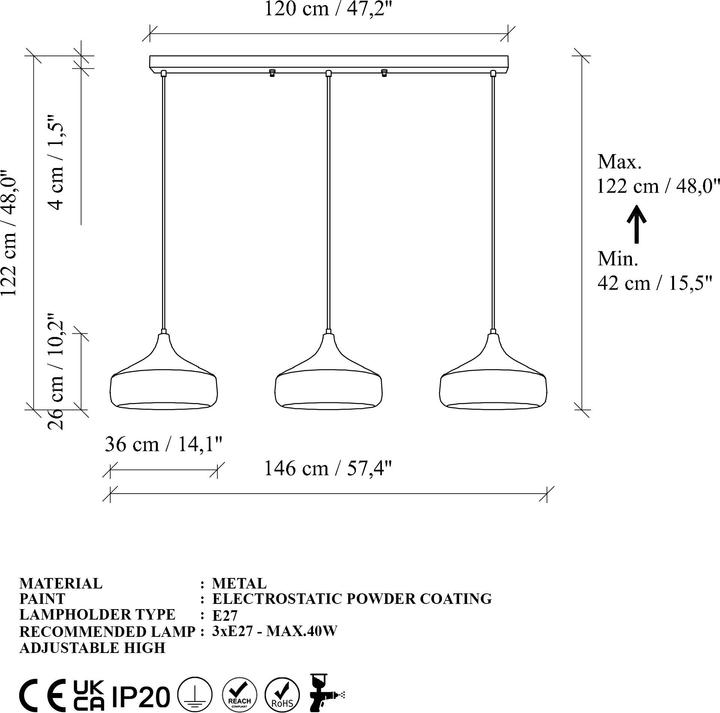 Image du produit Opviq Yildo Trio Chandelier