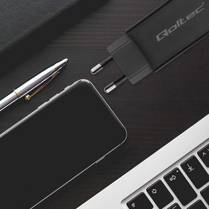 Produktbild Qoltec 52419 65 W GaN Super-Schnellladegerät | 5–20 V | 3–3 25 A | USB-C 3.1 (65 W)