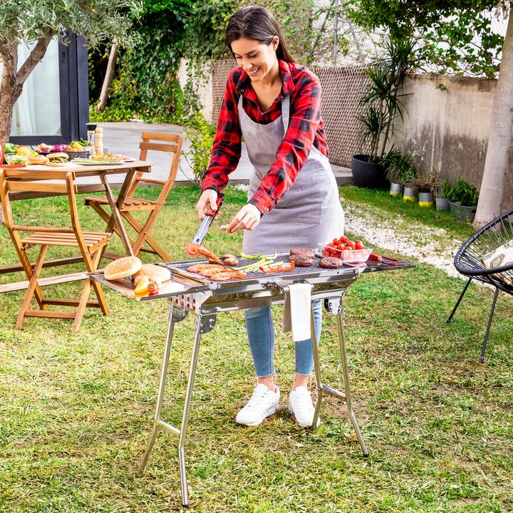 Produktbild InnovaGoods Tragbarer Holzkohlegrill - zusammenklappbar - Edelstahl