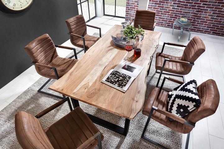 Produktbild SIT Möbel Massivholztisch Ux3.6 Akazie natur-antikschwarz (200 x 76 x 100 cm)