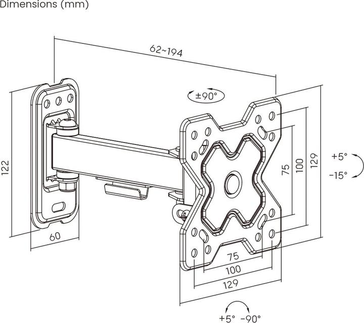 Produktbild Value Basic TV Wall Mount, 2 (Wand, 32", 20 kg)