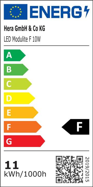 Energie-Label Hera 20202580202 A, Leuchtmittel, Glas, 10 W, 2G7, schwarz, 7 x 8 x 10 cm (2300 lm)