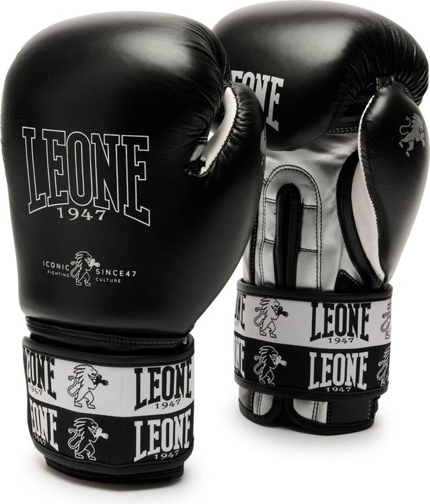 Leone Iconic Boxhandschuhe Schwarz GN208 (14 OZ, One Size)