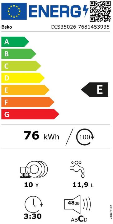 Energy Label Beko DIS35026