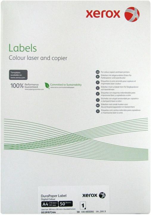 Actual product image Xerox Dura Label A4 /m?? printing paper (228 g/m², 50 x, A4)
