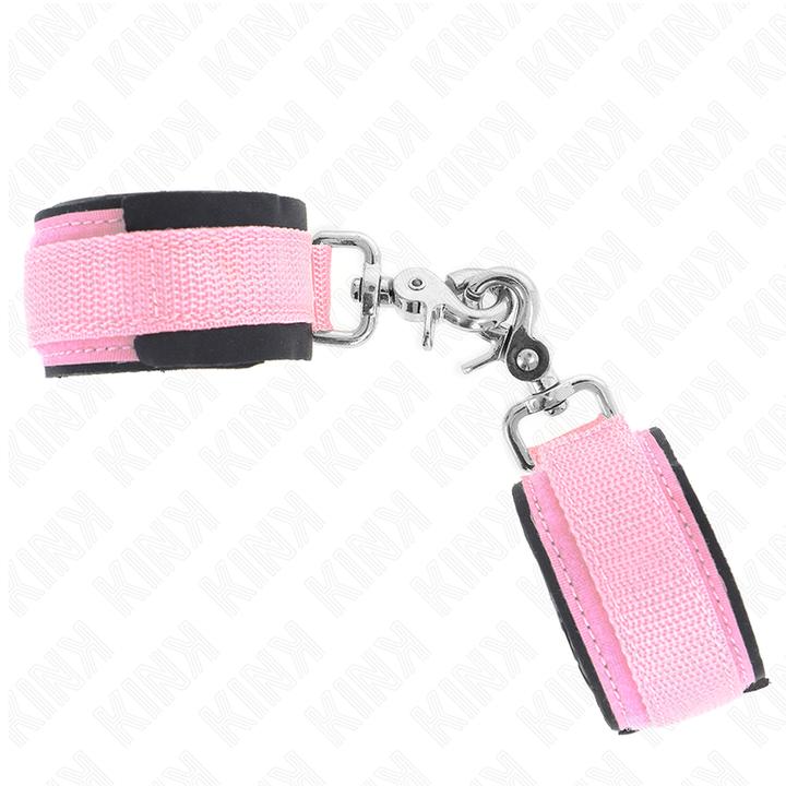 Actual product image Kink Adjustable Neoprene Handcuffs Pink Adjustable 22-34 cm